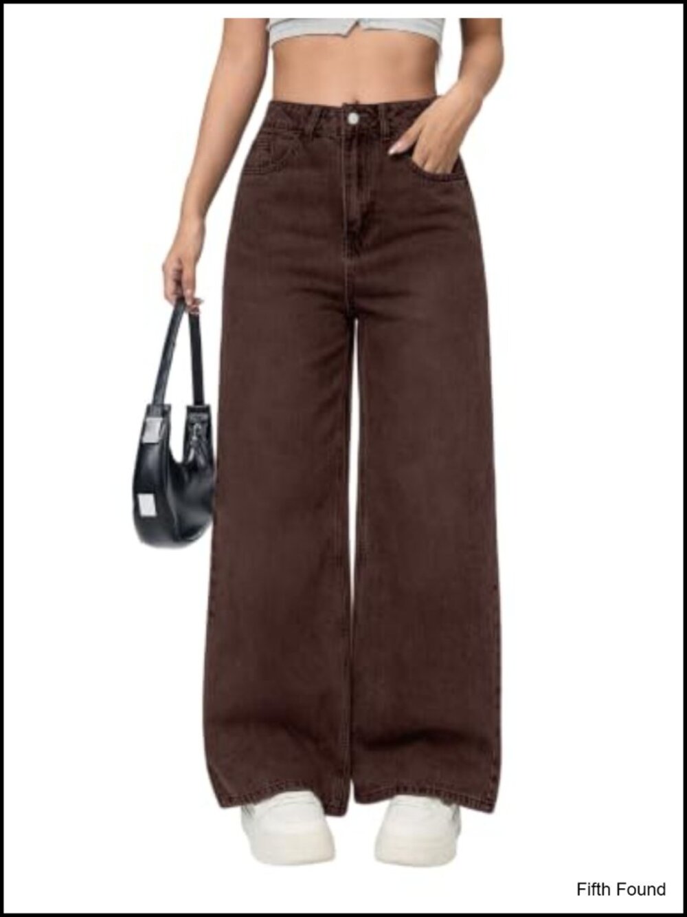 Wide Leg Jeans for Women Mid Rise Non-Stretch Denim Casual